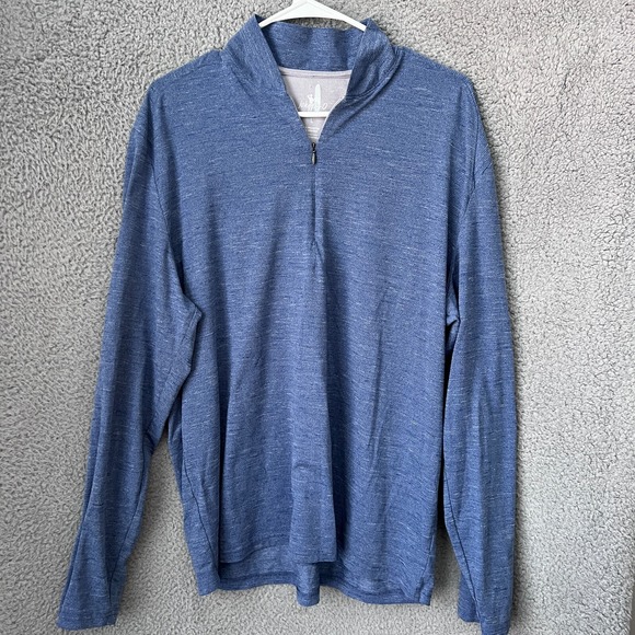 Johnnie-O‎ Pullover Mens Large Blue Quarter Zip River Performance Golf Athletic - Picture 1 of 10
